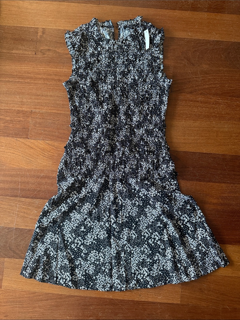 Madewell smocked crewneck mini floral dress